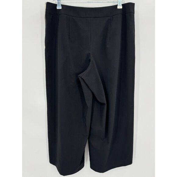 DEMOO PARKCHOONMOO Black High Rise Wide Leg Ankle Slacks Trousers Size XL - Picture 4 of 9